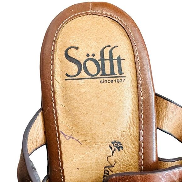 Sofft Tan Leather Strappy Buckle Heels - Size 7.5 - Picture 6 of 14